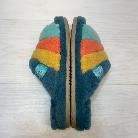UGG Marina Wool Blend Fluff You Orange Yellow Blue Plush Slip-on Slippers Men\'s main image 9